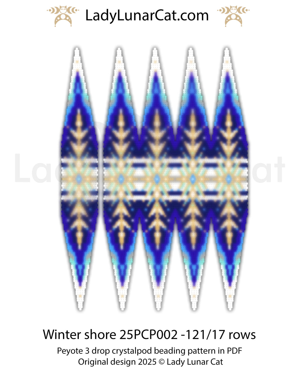 Winter Shore Collection: 3-in-1 Beading Tutorial PDF for Peyote 3D Star & Pod LadyLunarCat
