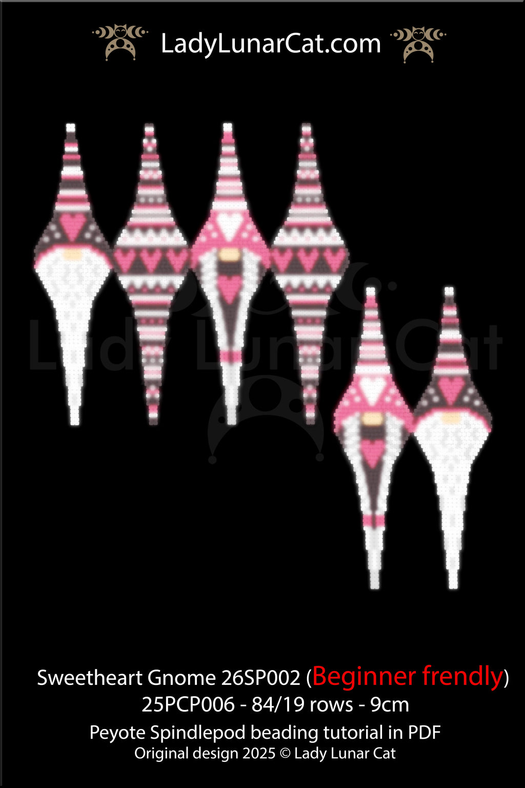 Hygge Holiday Gnome 3D Peyote Spindlepod tutorial | Scandi Santa Ornament pattern | Quick DIY Christmas Gift (Copy) LadyLunarCat