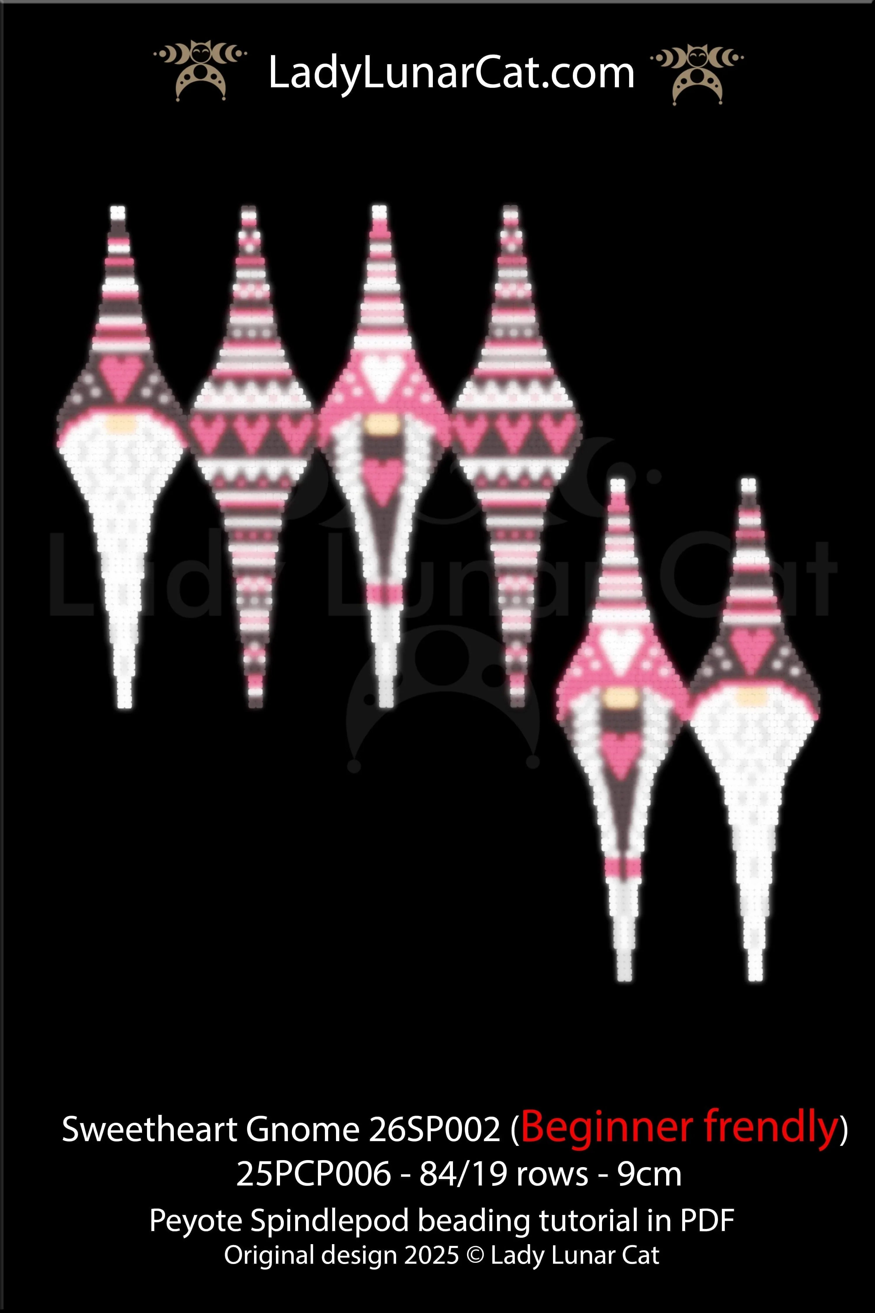 Hygge Holiday Gnome 3D Peyote Spindlepod tutorial | Scandi Santa Ornament pattern | Quick DIY Christmas Gift (Copy) LadyLunarCat