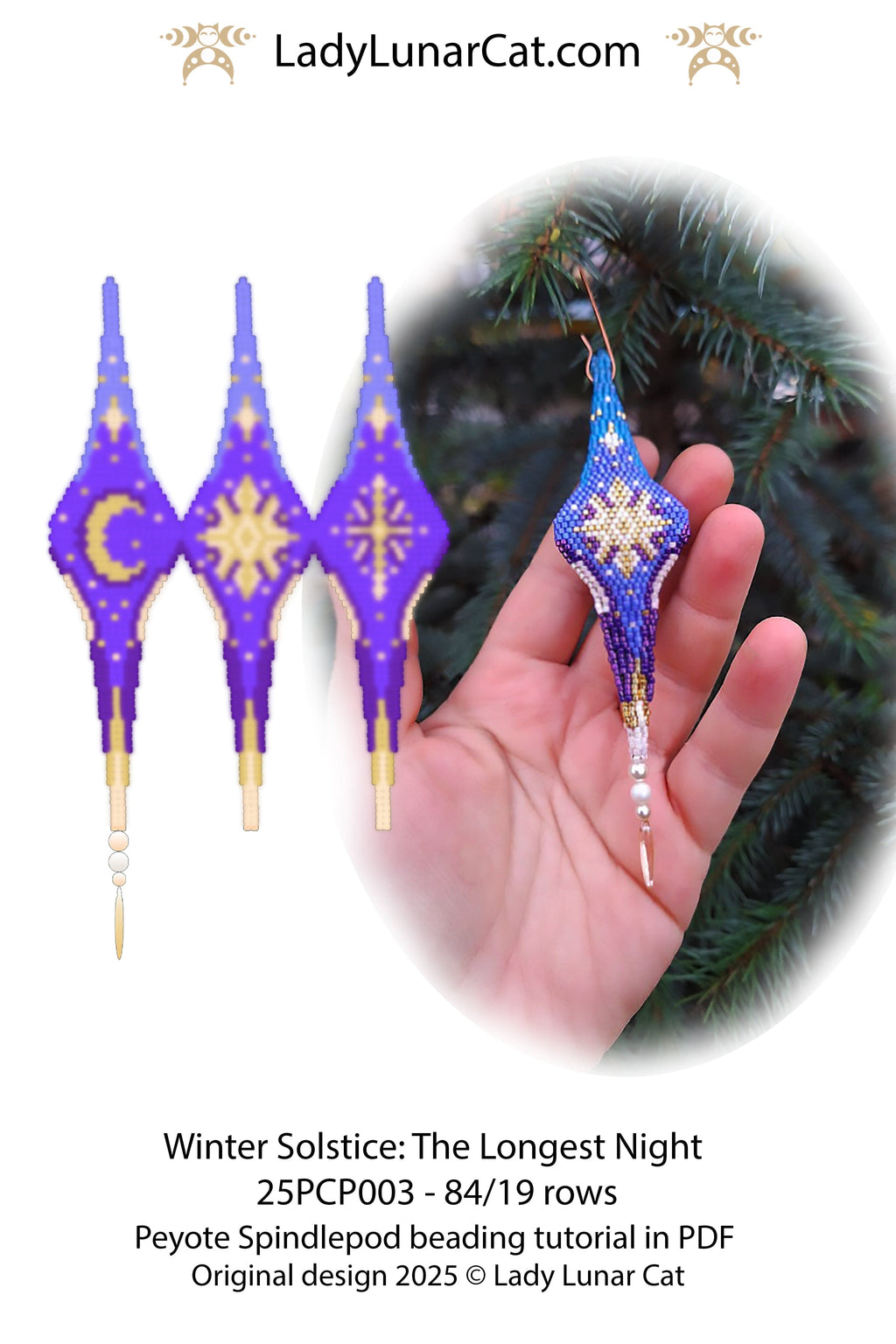 Autumn Peyote 3 drop pod Step-by-Step Beading Tutorial - DIY crystalpod pattern for beading (Copy) LadyLunarCat