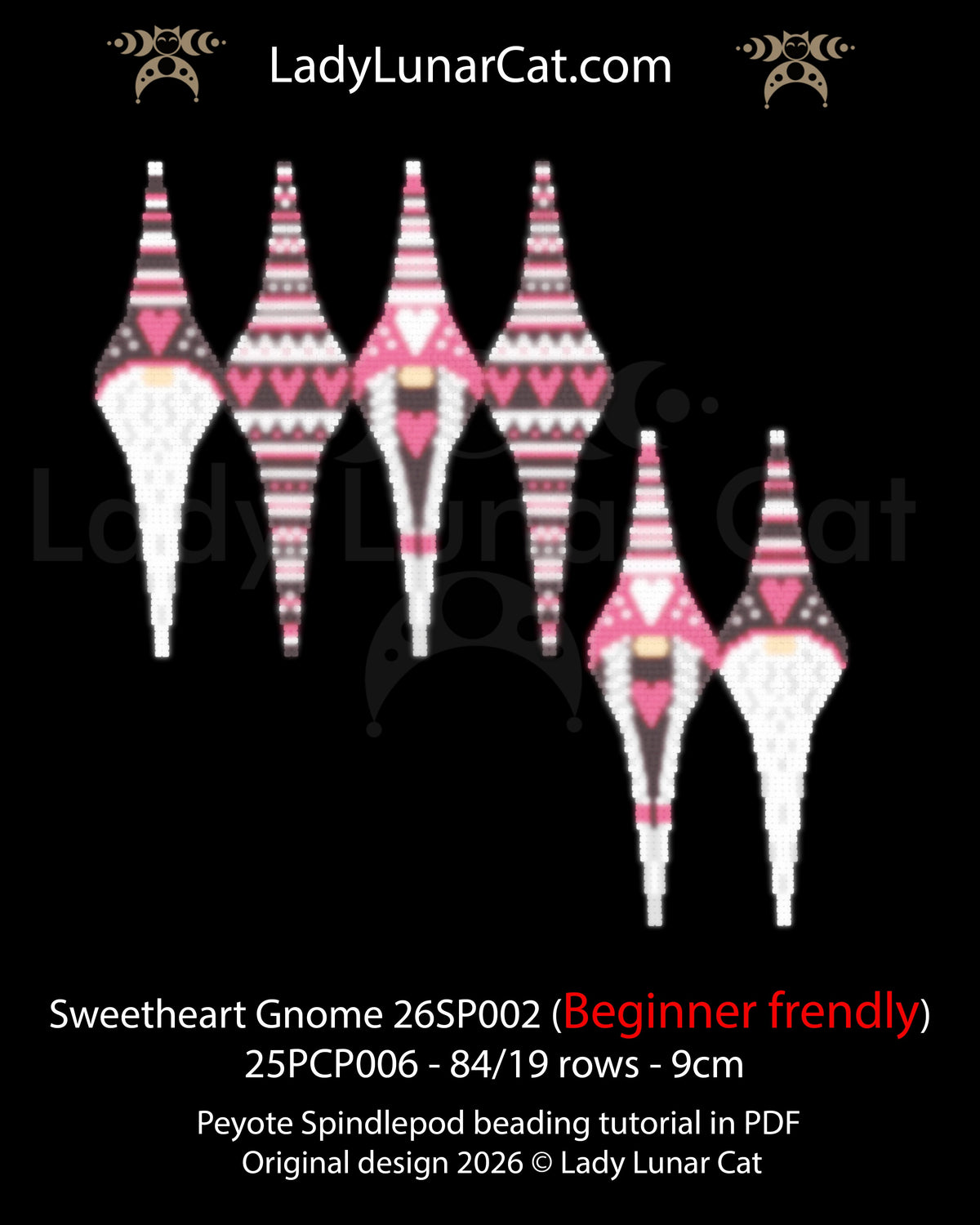 Hygge Holiday Gnome 3D Peyote Spindlepod tutorial | Scandi Santa Ornament pattern | Quick DIY Christmas Gift (Copy) LadyLunarCat