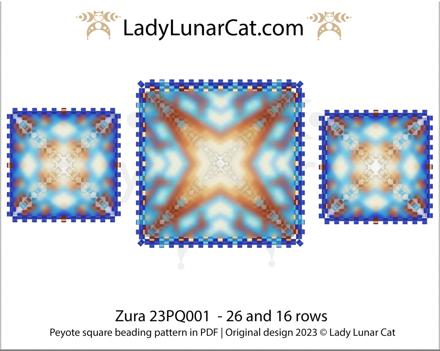 Peyote square pattern for beading Zura 23PQ001 LadyLunarCat