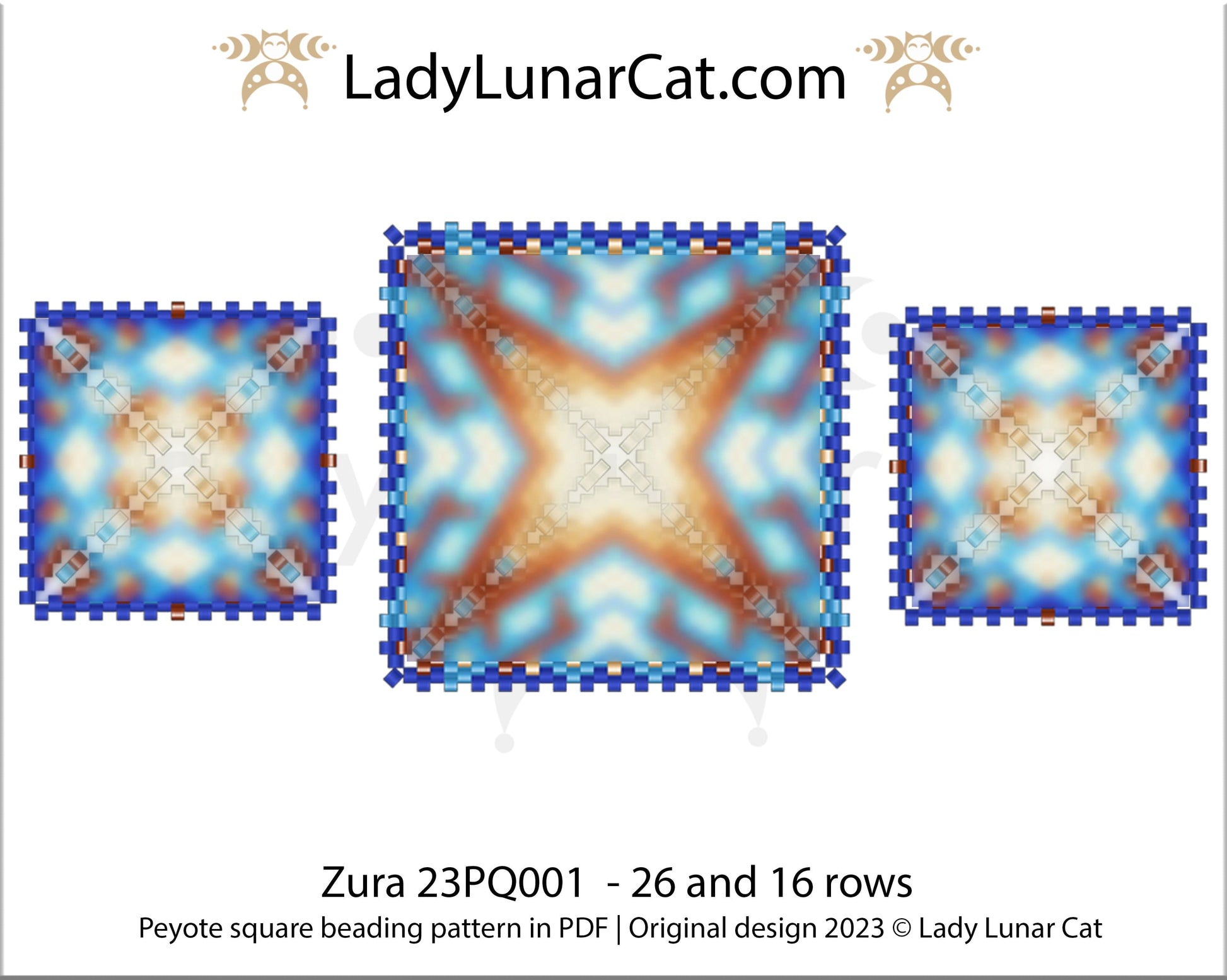 Peyote square pattern for beading Zura 23PQ001 LadyLunarCat