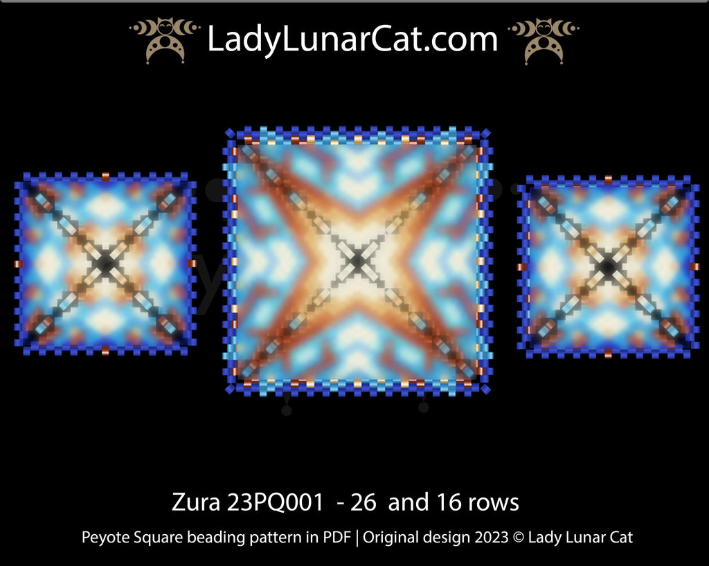 Peyote square pattern for beading Zura 23PQ001 LadyLunarCat