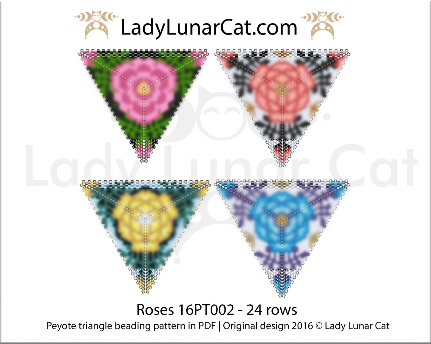 Copy of Peyote triangle pattern for beading Christmas 17PT012 LadyLunarCat