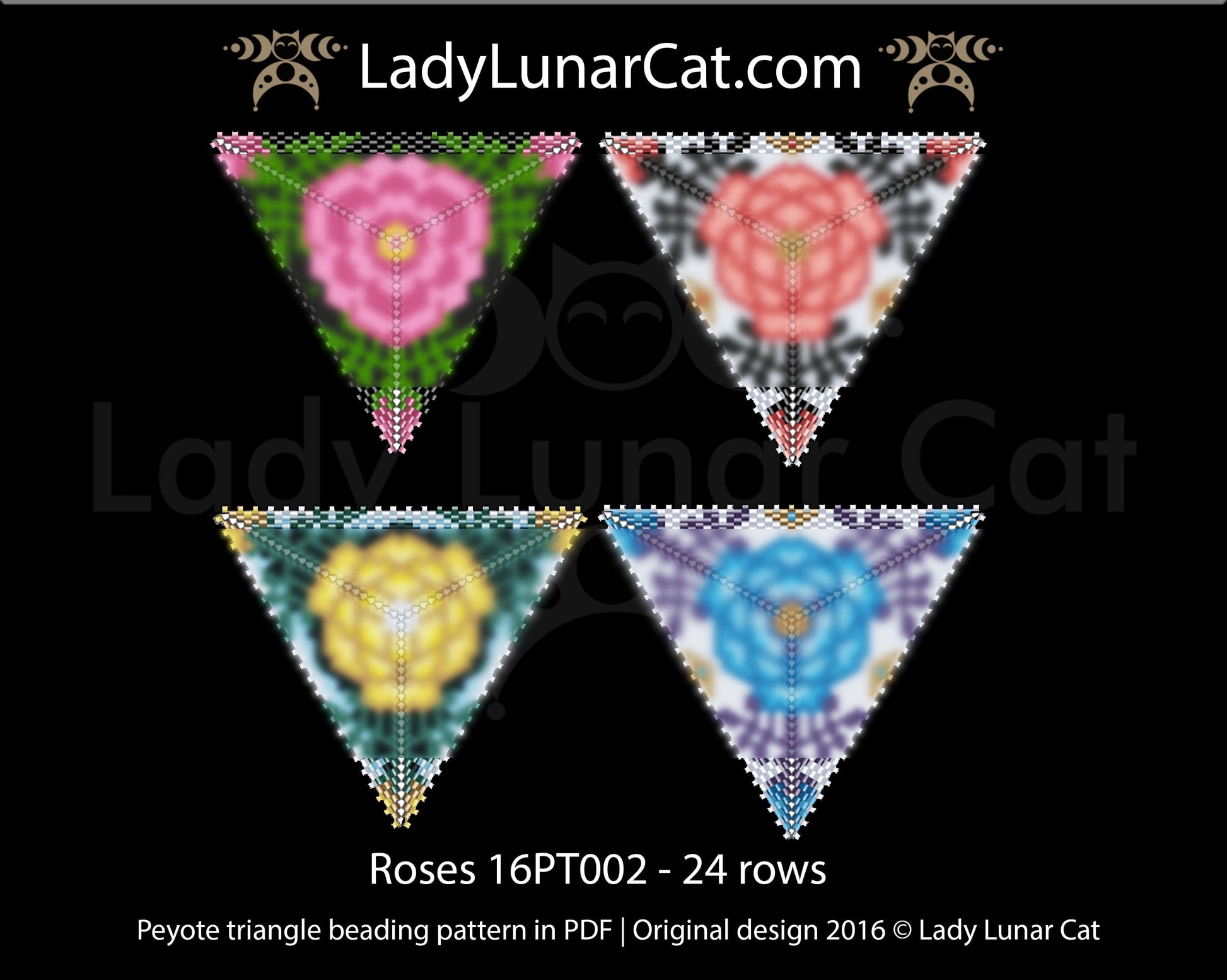 Copy of Peyote triangle pattern for beading Christmas 17PT012 LadyLunarCat