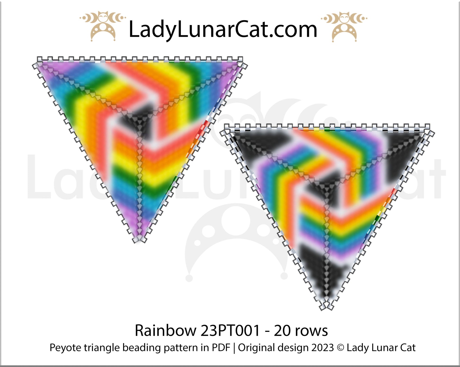 Copy of Peyote triangle pattern for beading Spring Roses 17PT005 LadyLunarCat