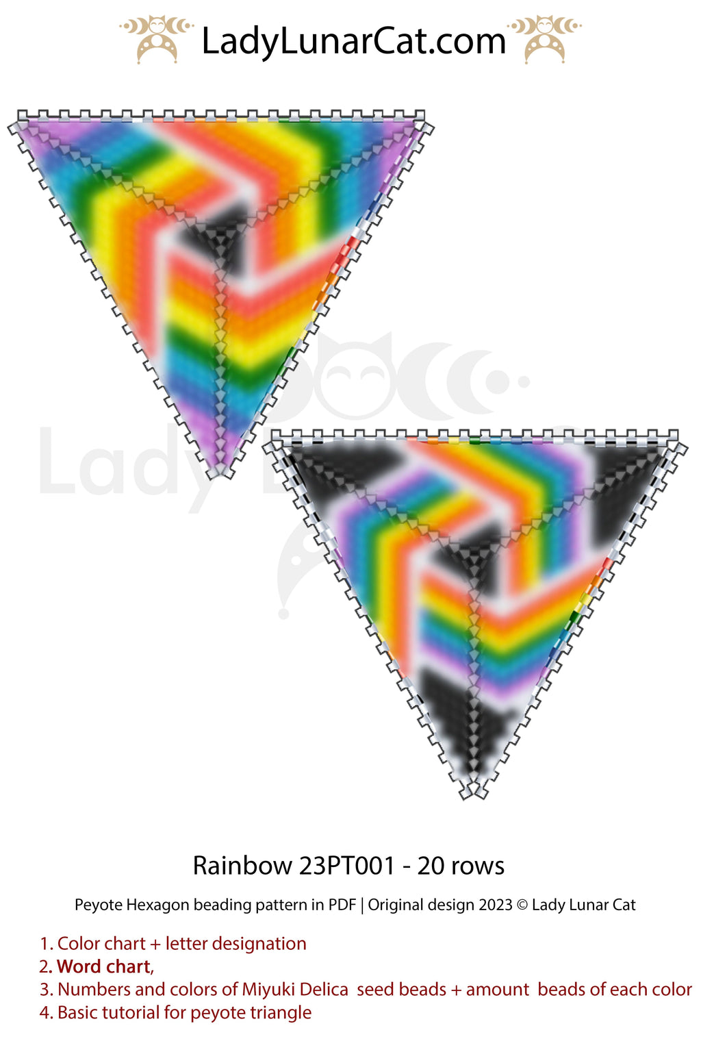 Copy of Peyote triangle pattern for beading Spring Roses 17PT005 LadyLunarCat