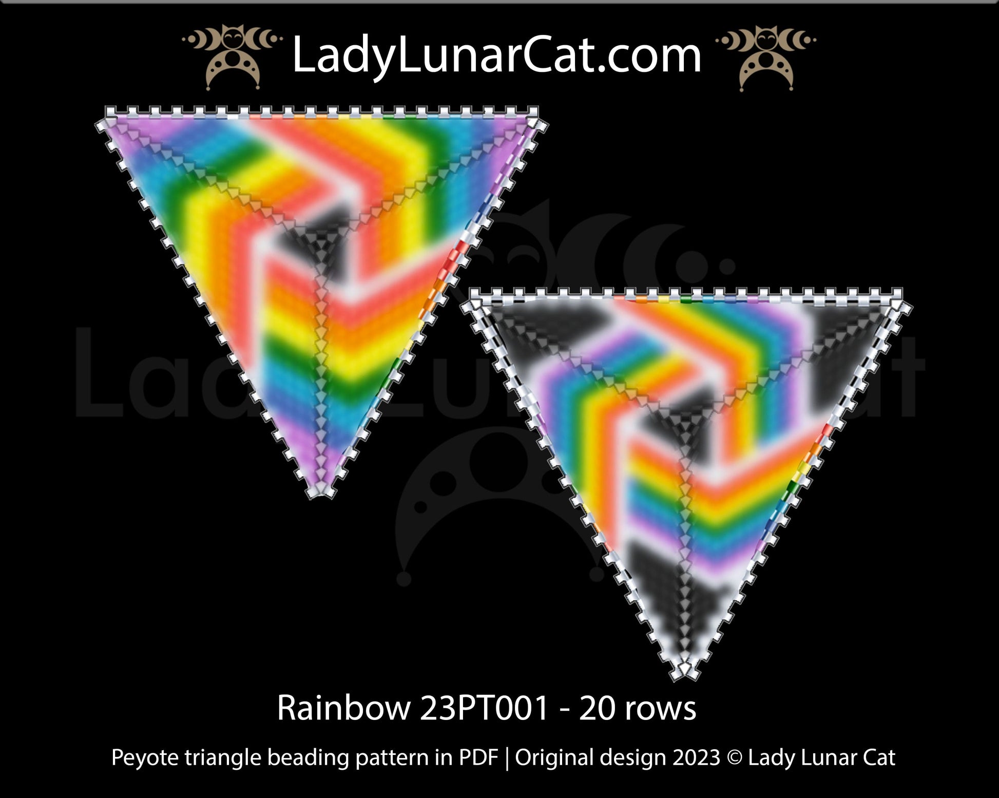 Copy of Peyote triangle pattern for beading Spring Roses 17PT005 LadyLunarCat