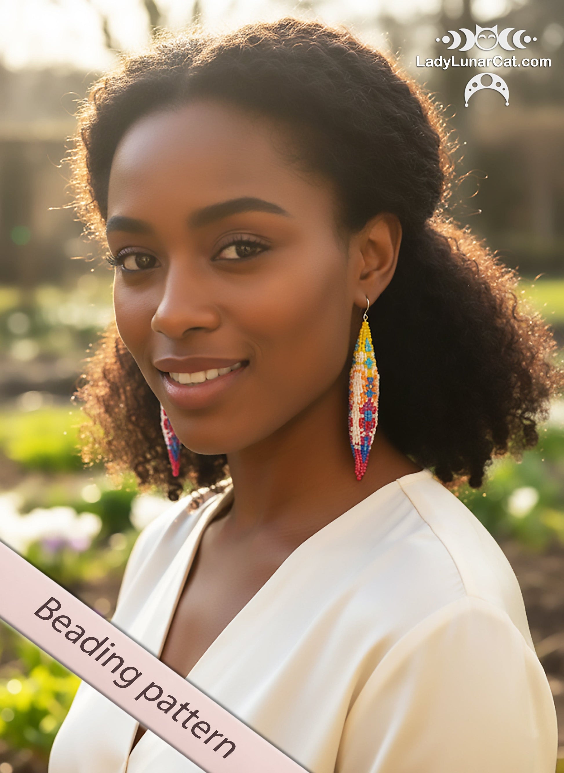 Peyote 3drop pod pattern or crystalpod pattern for beading Spring 23PCP004 LadyLunarCat