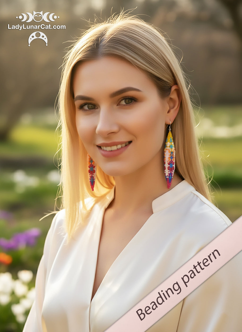 Peyote 3drop pod pattern or crystalpod pattern for beading Spring 23PCP004 LadyLunarCat