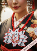 Kitsune nine-tailed fox brick stitch pattern - intermediate earring pendant PDF LadyLunarCat