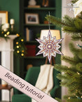 Snowflake beaded star pattern - peyote 3 drop christmas ornament beginner PDF LadyLunarCat