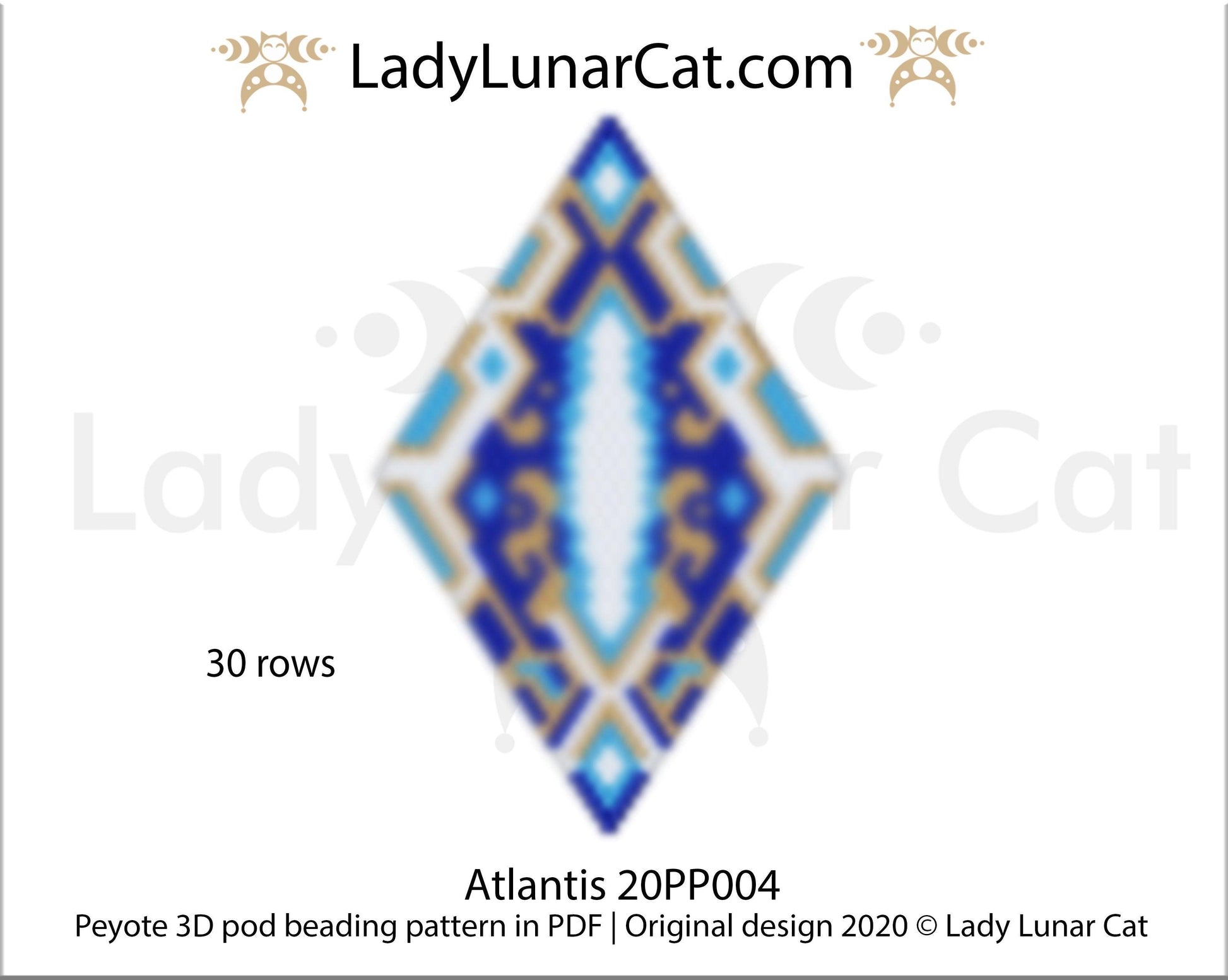 3d Peyote pod patterns for beading Atlantis 20PP004 LadyLunarCat