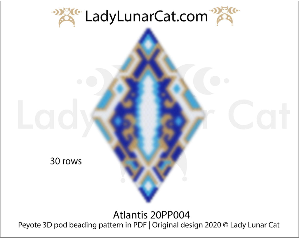 3d Peyote pod patterns for beading Atlantis 20PP004 LadyLunarCat