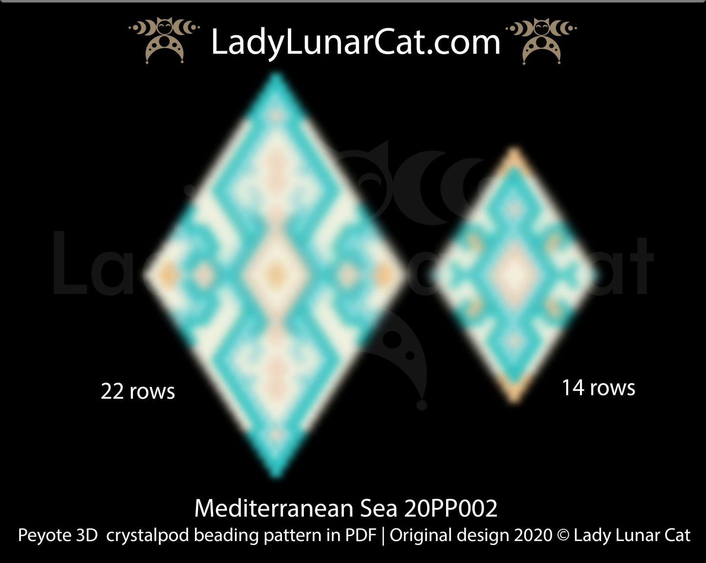 3d Peyote pod patterns for beading Mediterranean Sea 20PP002 LadyLunarCat