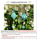 Mediterranean Sea peyote 3D pod - 2 sizes 43+27 beads 5 colors summer PDF LadyLunarCat