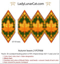 Autumn leaves 3D peyote pod pattern PDF by Lady Lunar Cat — fall colors 21PCP008
