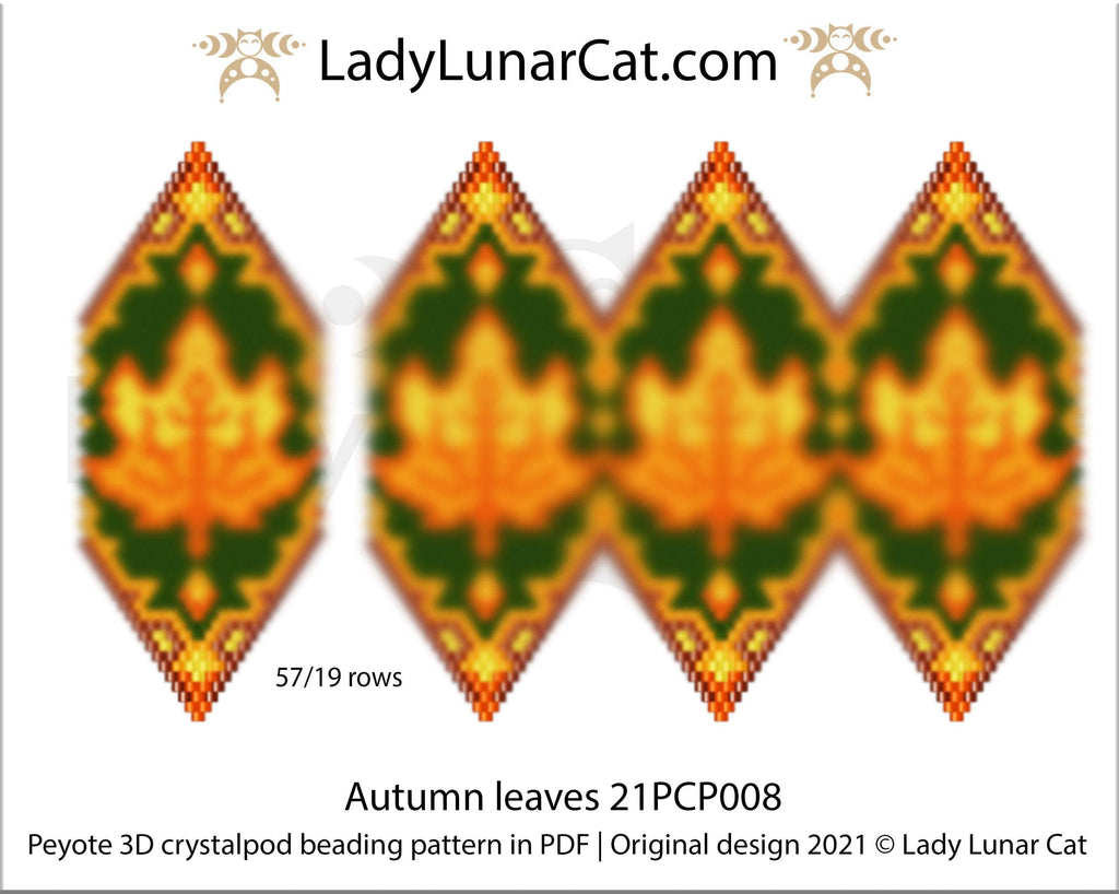 3D Peyote Pod Beading Pattern: Autumn Leaves DIY (Copy) Lady Lunar Cat