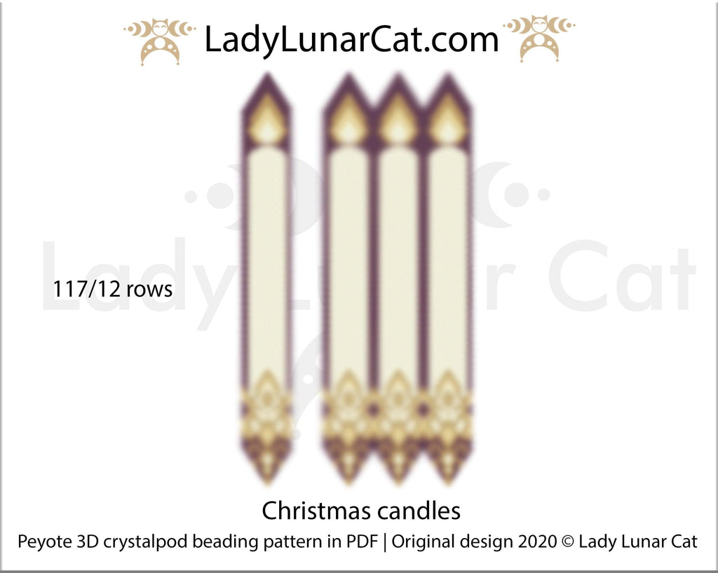3d peyote pod pattern or crystalpod pattern for beading  20PCP014 LadyLunarCat