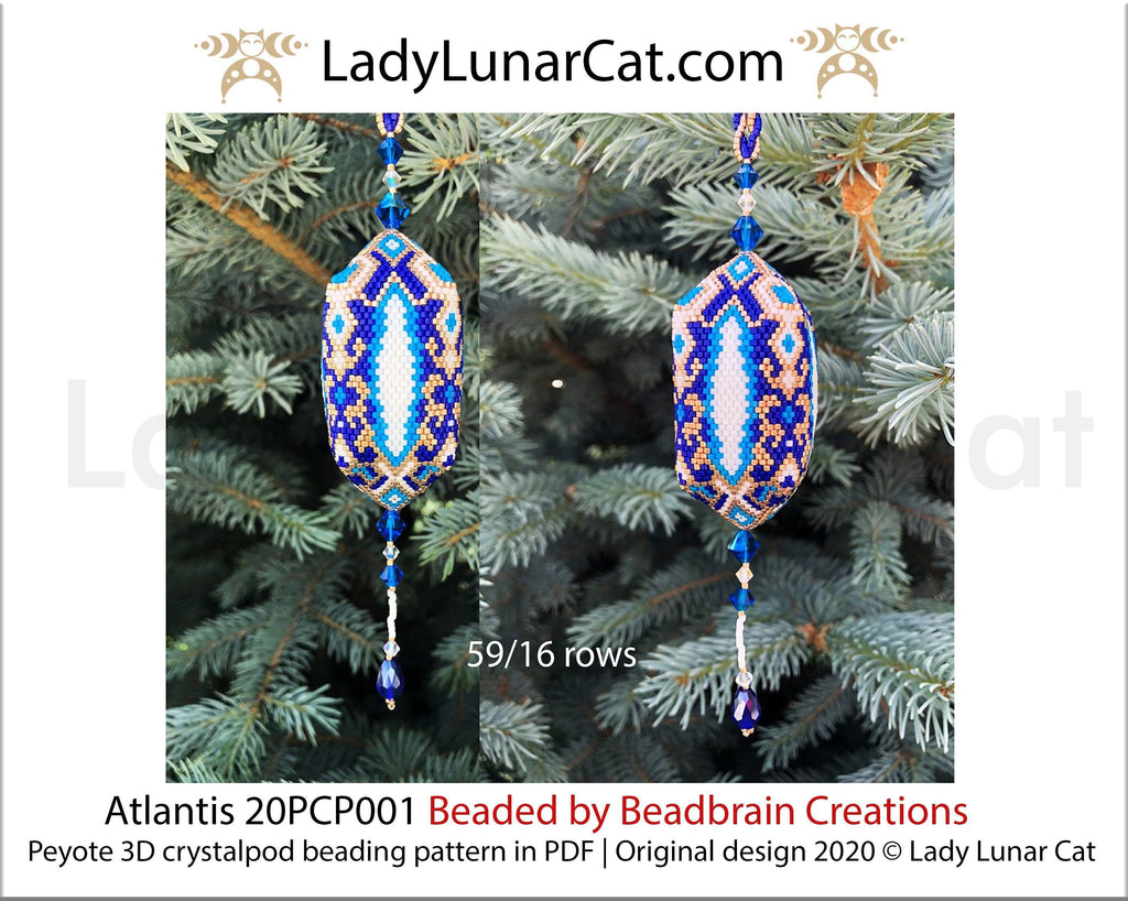 3d peyote pod pattern or crystalpod pattern for beading Atlantis 20PCP001 LadyLunarCat