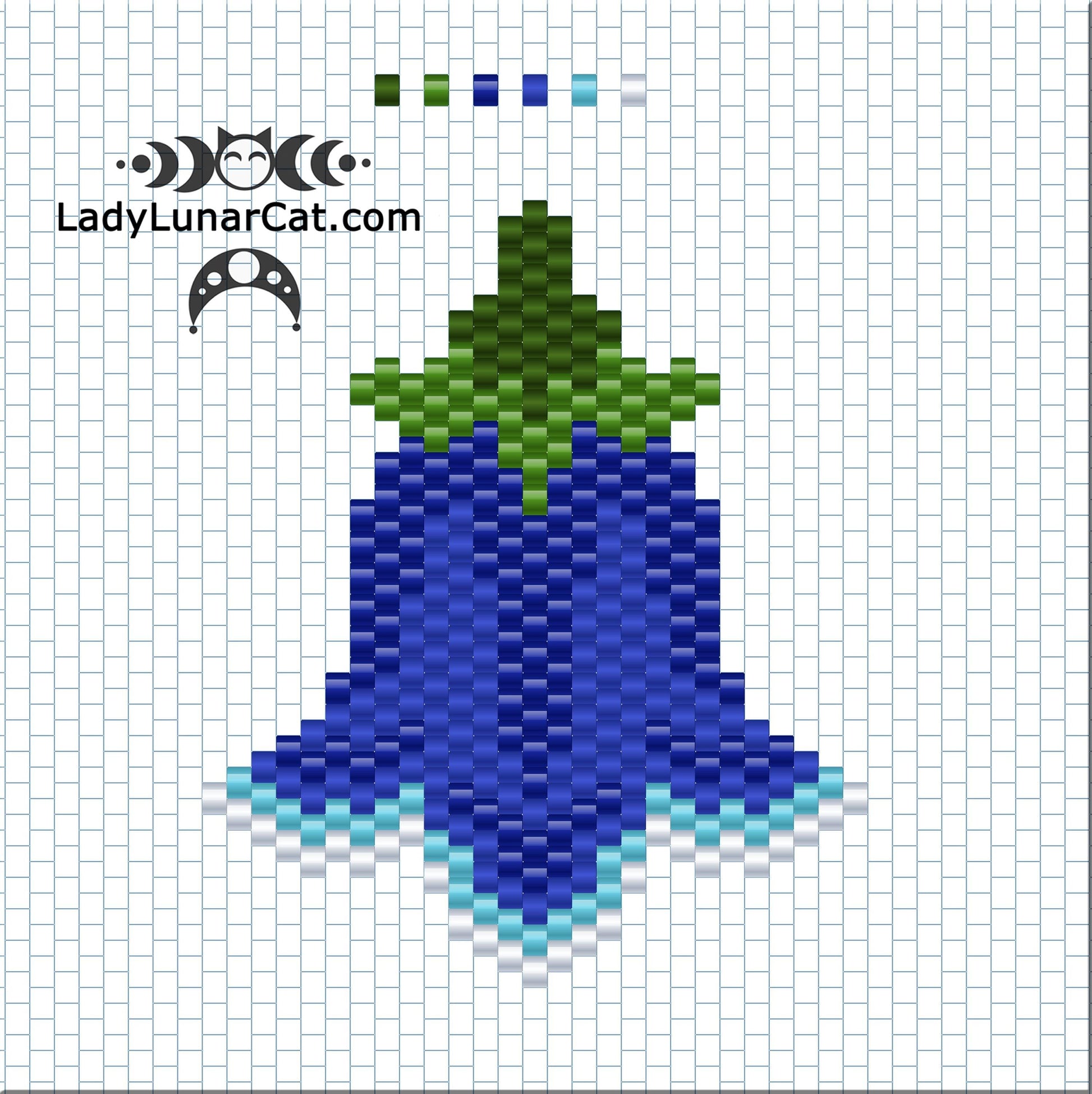 3d peyote pod pattern or crystalpod pattern for beading Atlantis 20PCP001 LadyLunarCat