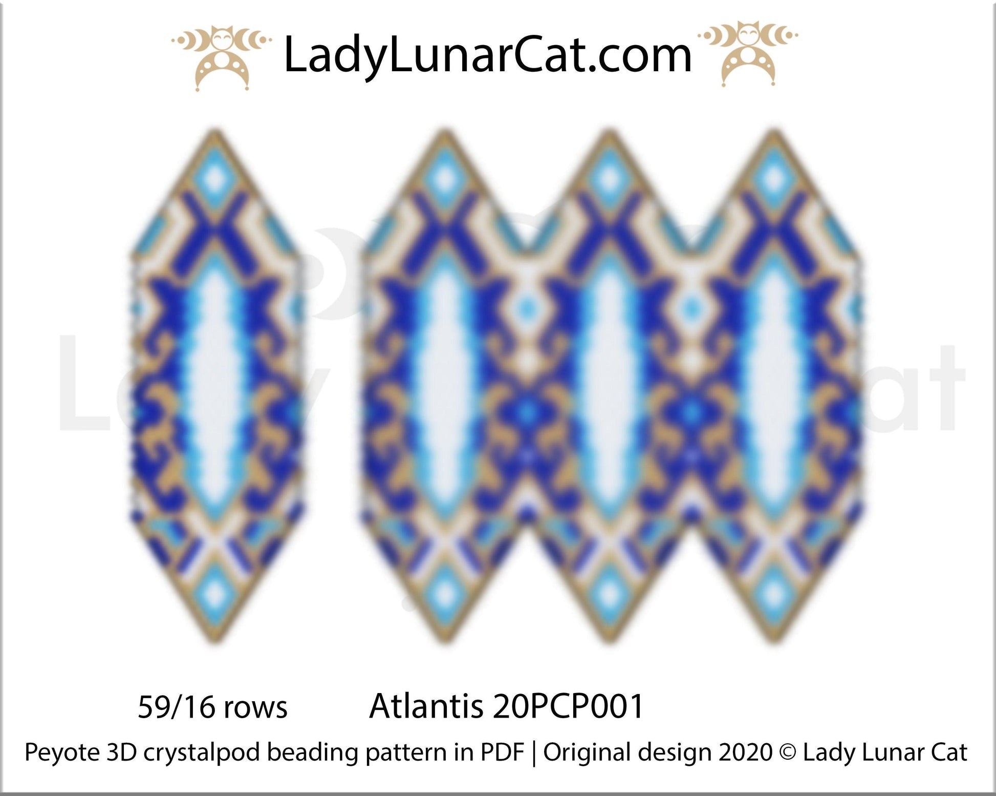 3d peyote pod pattern or crystalpod pattern for beading Atlantis 20PCP001 LadyLunarCat