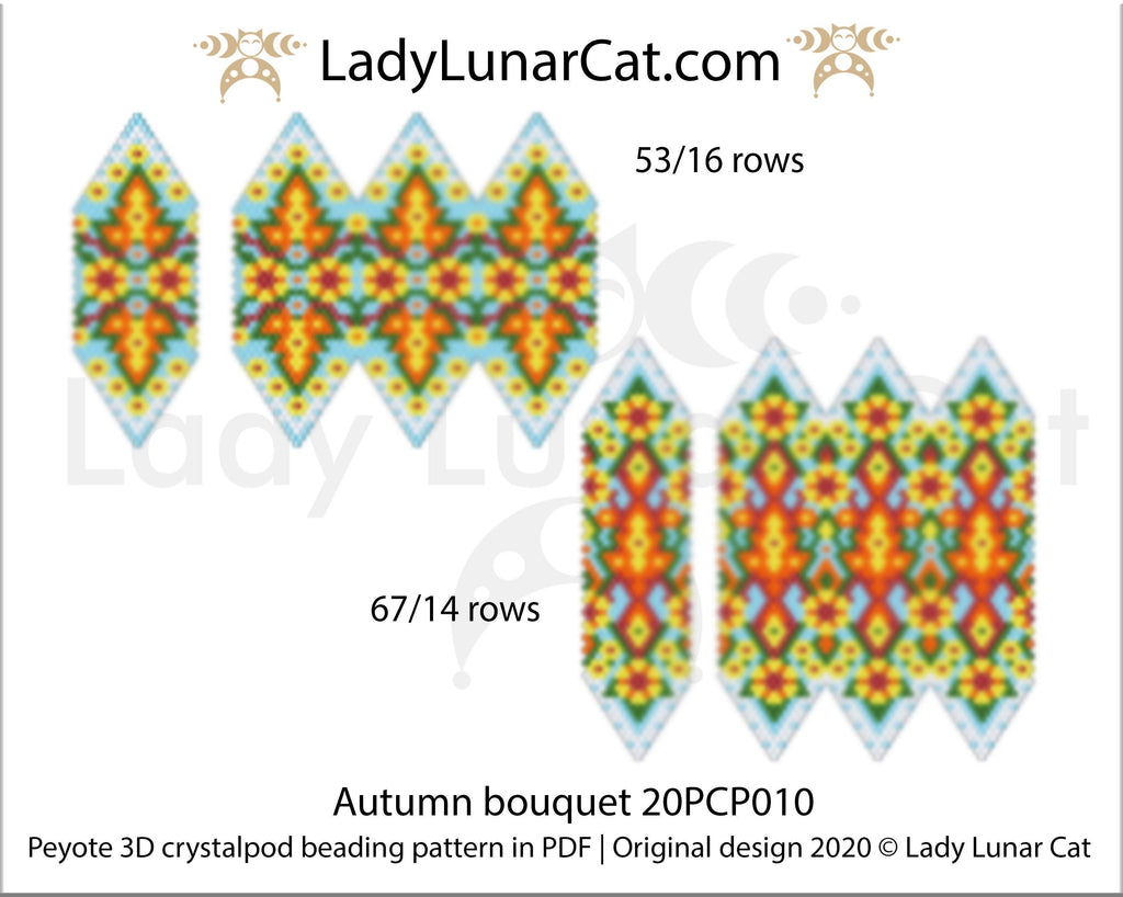 Fall peyote stitch pattern for beading Autumn craft project by LadyLunarCat