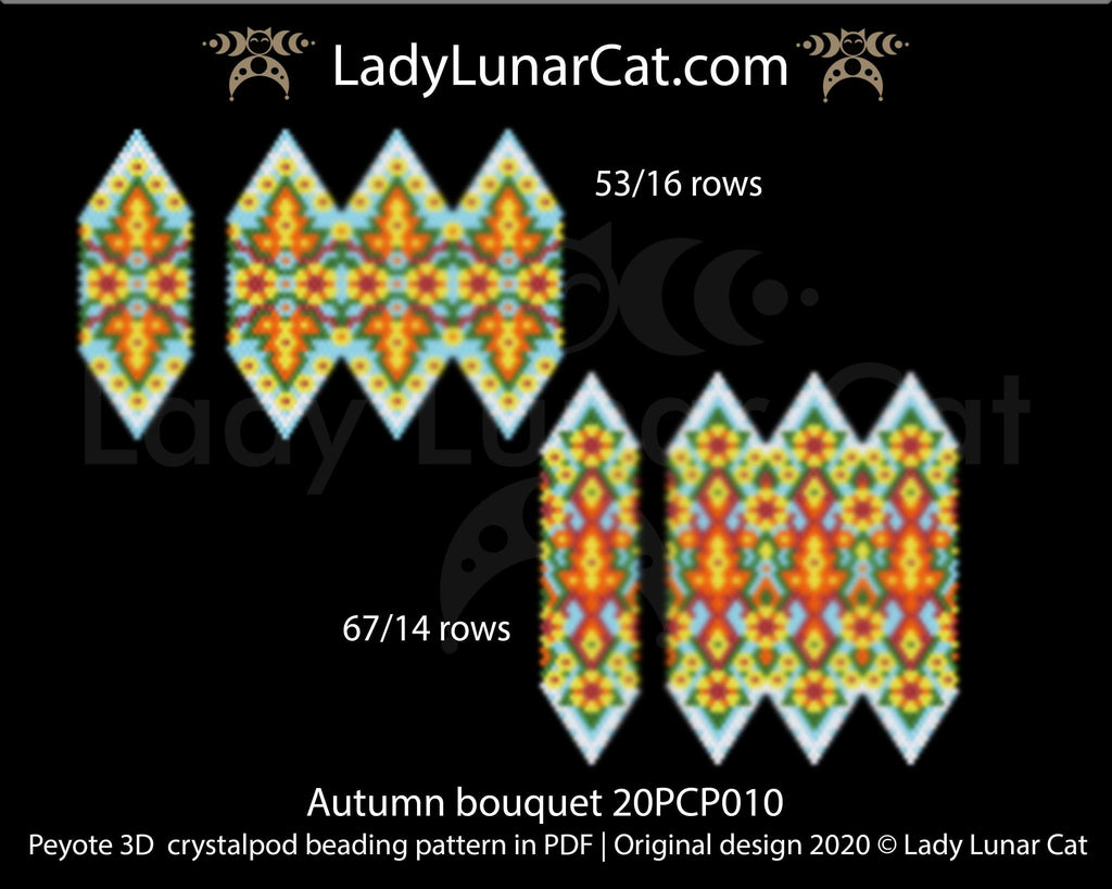 Fall peyote pod pattern for beading Autumn craft project by LadyLunarCat