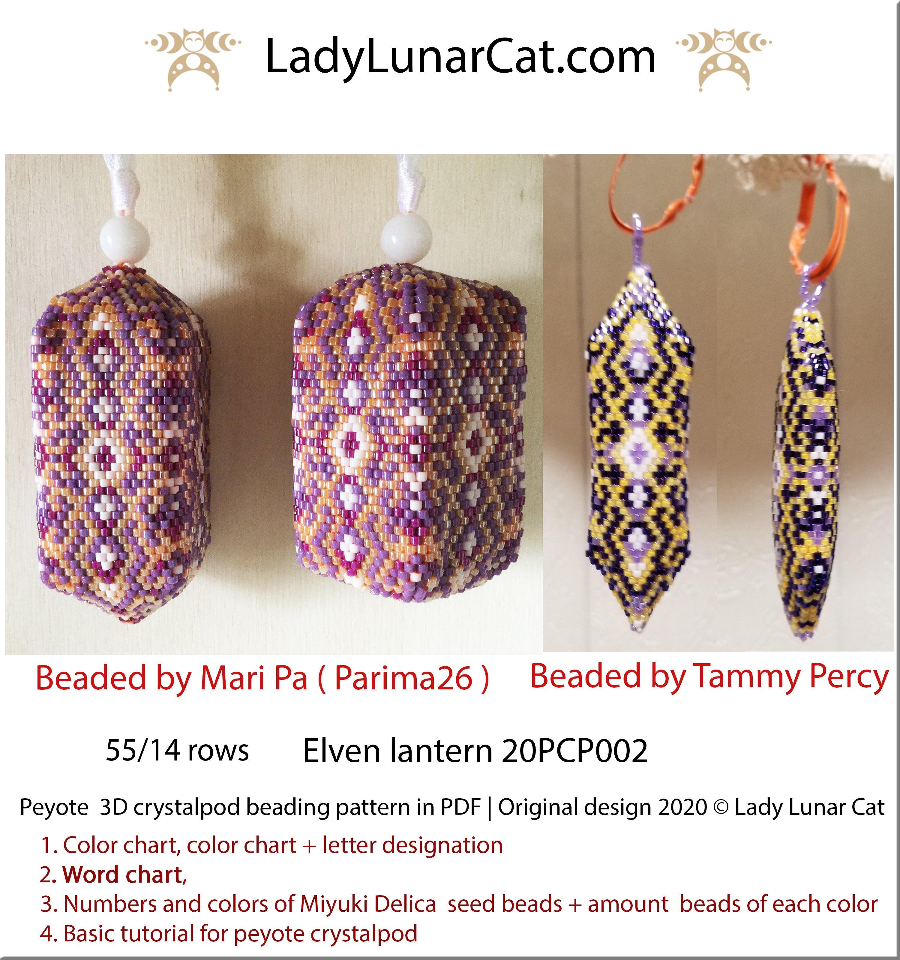 3d peyote pod pattern or crystalpod pattern for beading Elven lantern  20PCP002