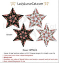 Roses peyote star pattern PDF by Lady Lunar Cat — 3D beaded star 18PS024