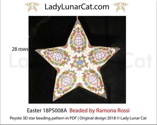 3d peyote star patterns for beading Easter 18PS008A LadyLunarCat