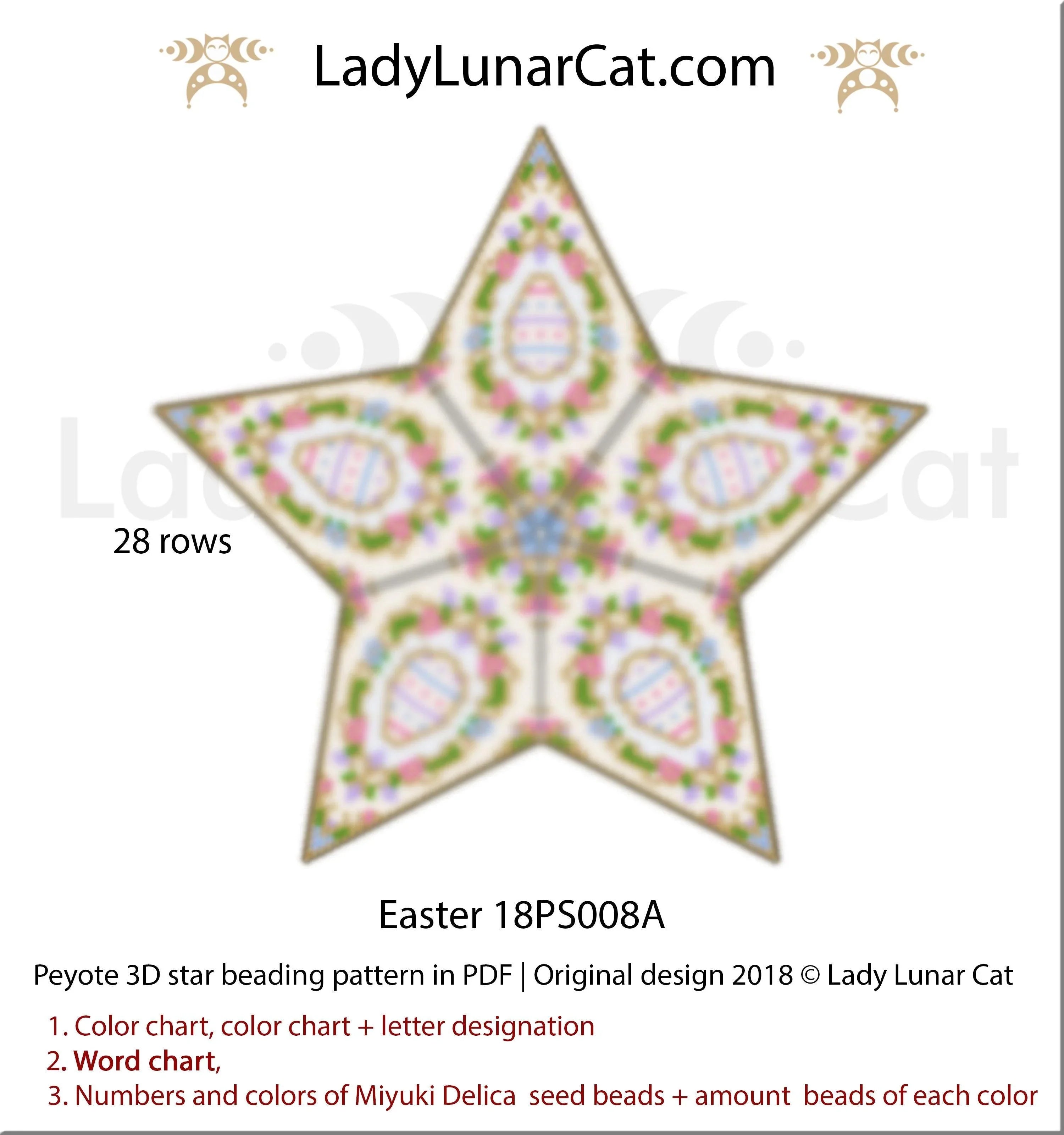 Easter beaded star large - 7 Miyuki Delica vibrant Easter palette spring LadyLunarCat