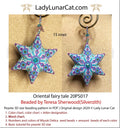 Oriental fairy tale peyote star by Lady Lunar Cat — small mandala folk geometric beading PDF 20PS017