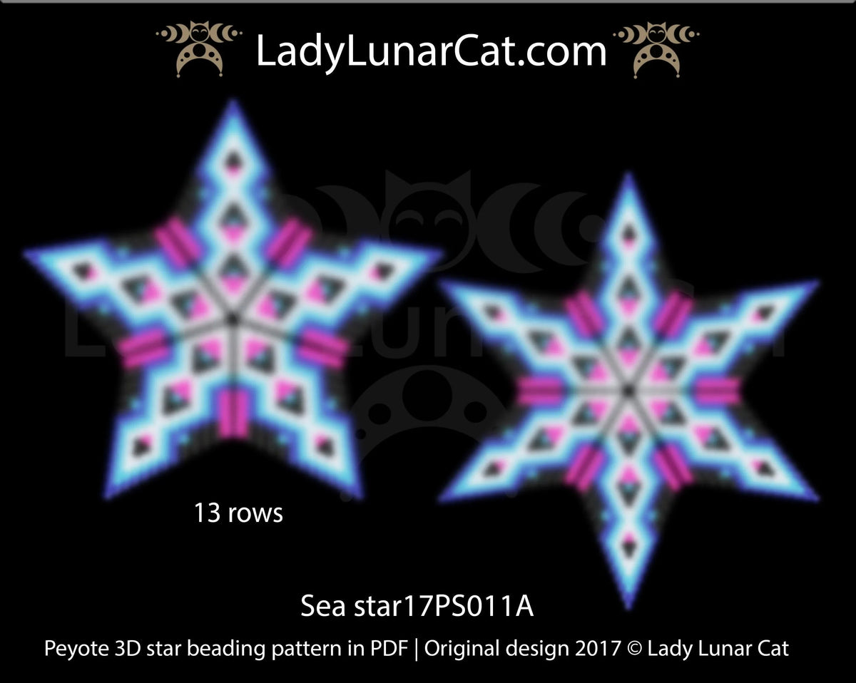 Sea Star peyote star tutorial - basic star guide included beginner PDF LadyLunarCat