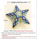 Sea star peyote pattern by Lady Lunar Cat — turquoise gold small star beading PDF 17PS011B