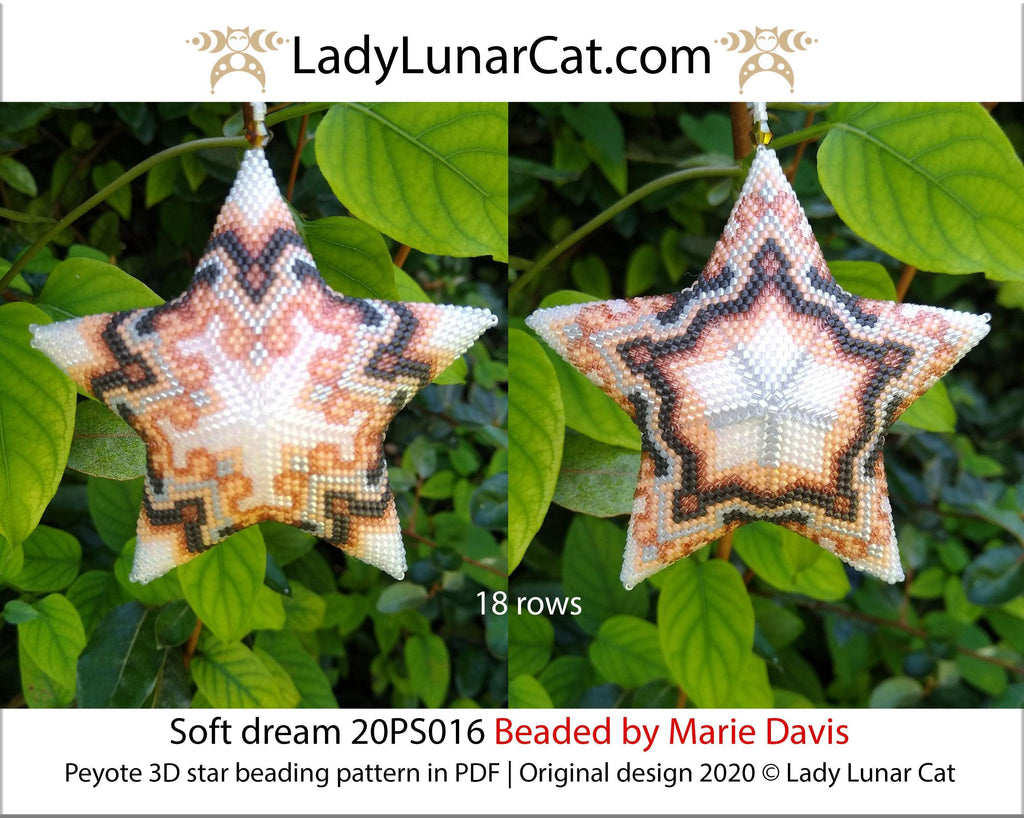 3d peyote star patterns for beading Soft dream star 20PS016 LadyLunarCat
