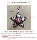 White Rabbit peyote star 18PS035 - 31 beads 16 rows 3 colors whimsical Easter animal PDF LadyLunarCat