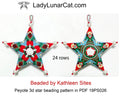 Winter gnomes peyote star pattern by Lady Lunar Cat — 7 colors fairy tale Christmas beading PDF 19PS026