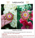 Gazania peyote hexagon pattern PDF by Lady Lunar Cat — 3 sizes sun flower 22PH001