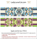 Apple and the Sea peyote bracelet - 91x28 beads 2 colorways abstract folk PDF LadyLunarCatLadyLunarCat