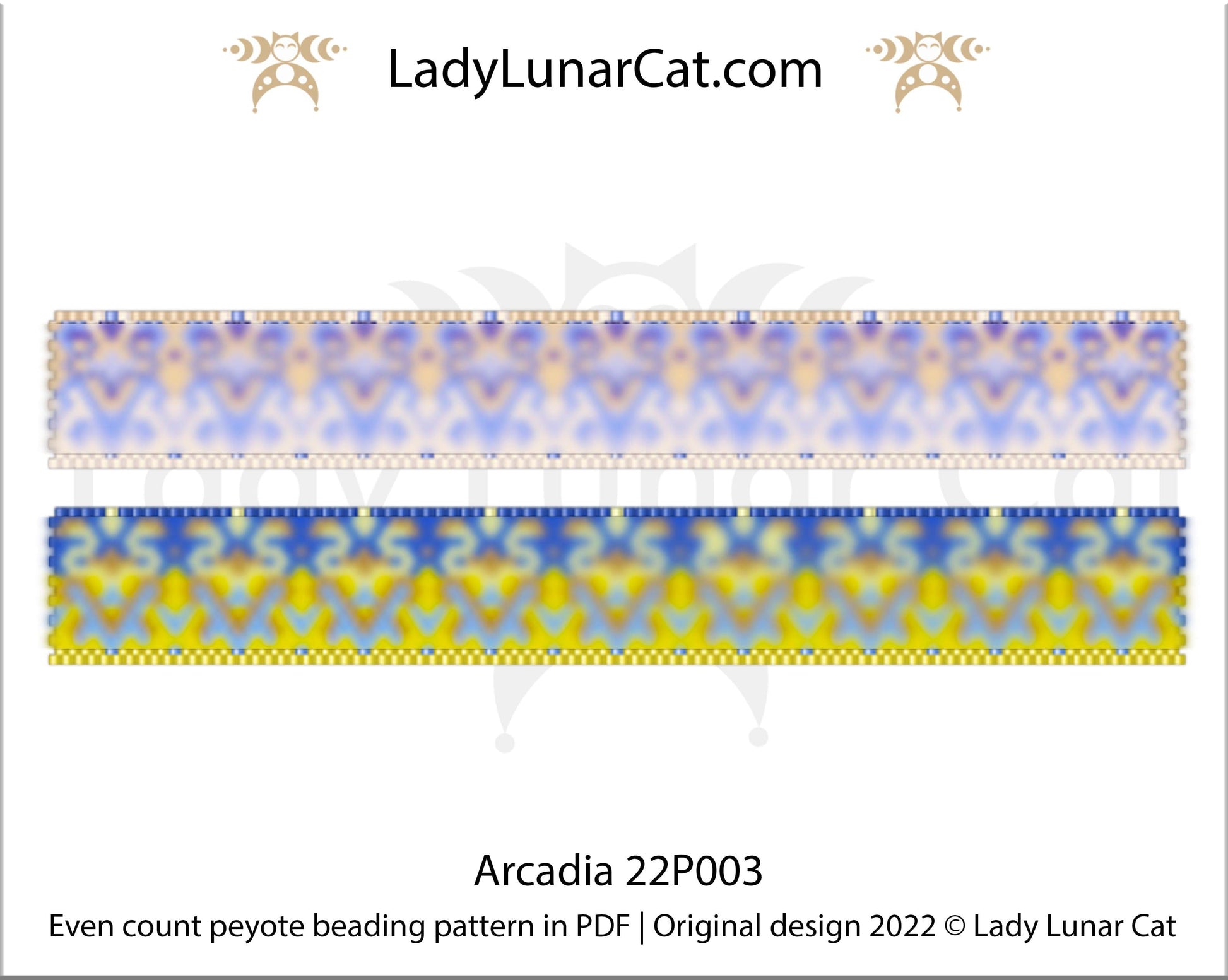 Even count peyote bracelet pattern Arcadia 22P003 LadyLunarCat