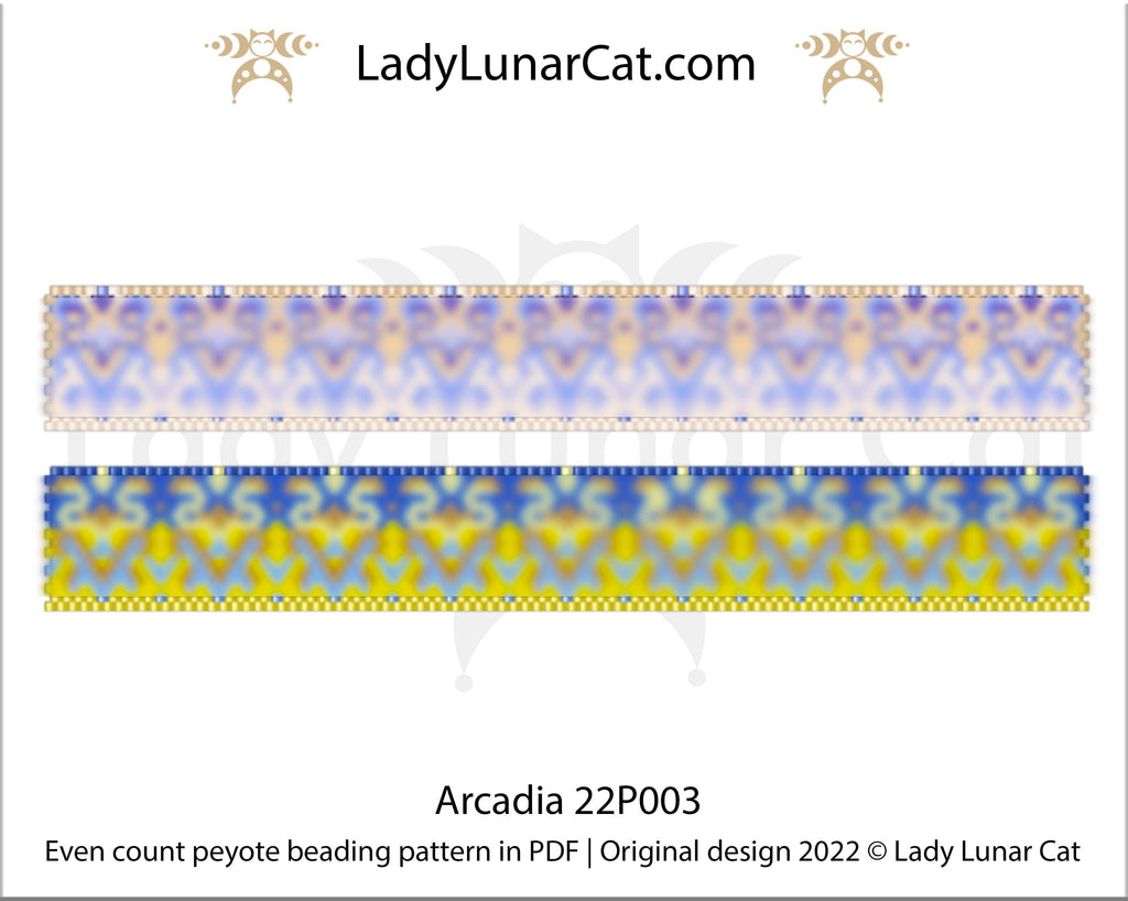 Even count peyote bracelet pattern Arcadia 22P003 LadyLunarCat
