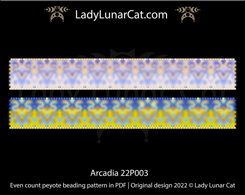 Even count peyote bracelet pattern Arcadia 22P003 LadyLunarCat