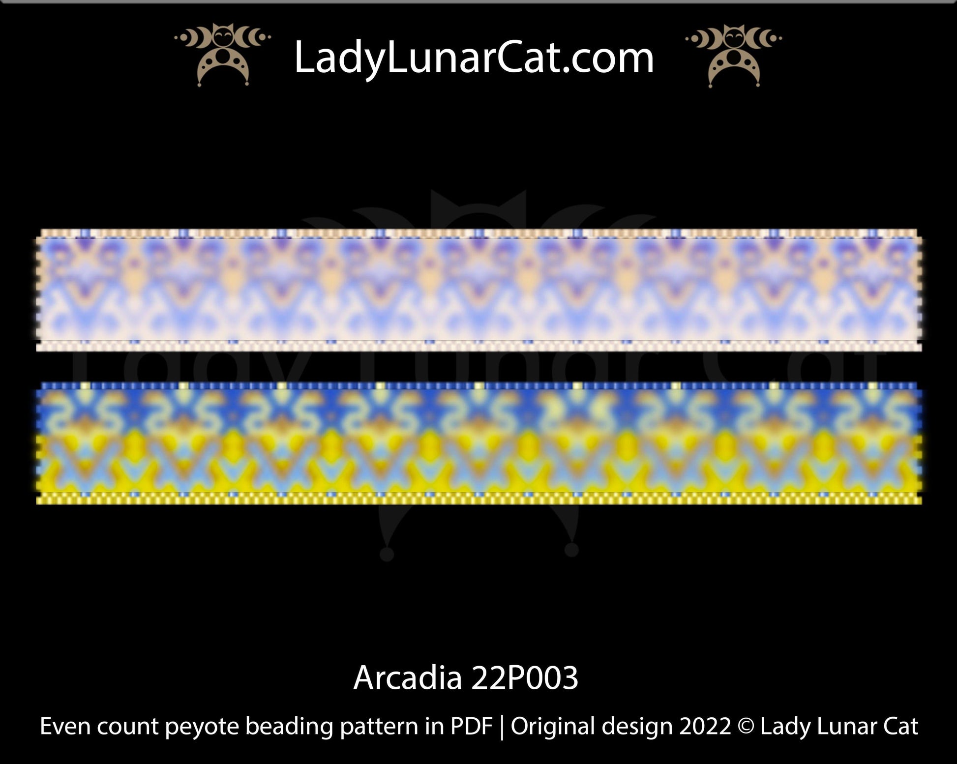 Even count peyote bracelet pattern Arcadia 22P003 LadyLunarCat