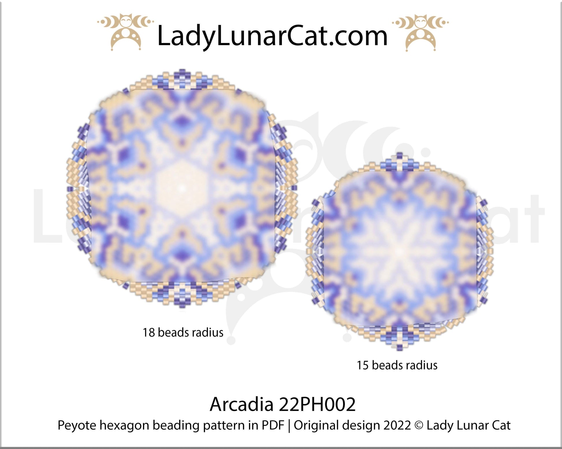 Peyote hexagon pattern for beading Arcadia 22PH002 LadyLunarCat