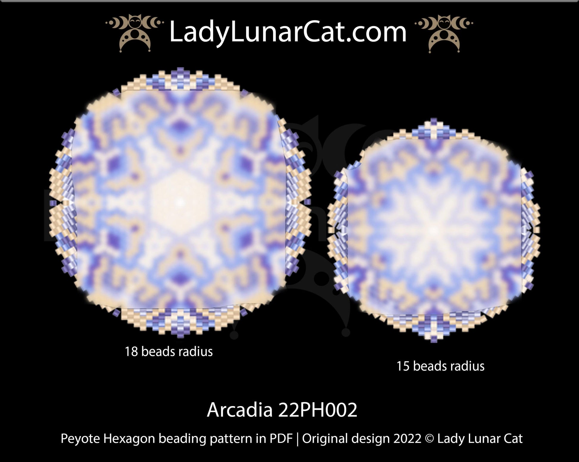 Peyote hexagon pattern for beading Arcadia 22PH002 LadyLunarCat