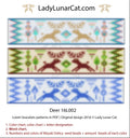 Christmas deer bead loom bracelet by Lady Lunar Cat — 3 versions reindeer winter animal beading PDF 16L002