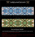 Sea forest bead loom bracelet pattern by Lady Lunar Cat — 2 versions nature ocean gift for him beading PDF 16L001
