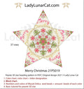 Merry Christmas peyote star pattern PDF by Lady Lunar Cat — inscription largest star 21PS019